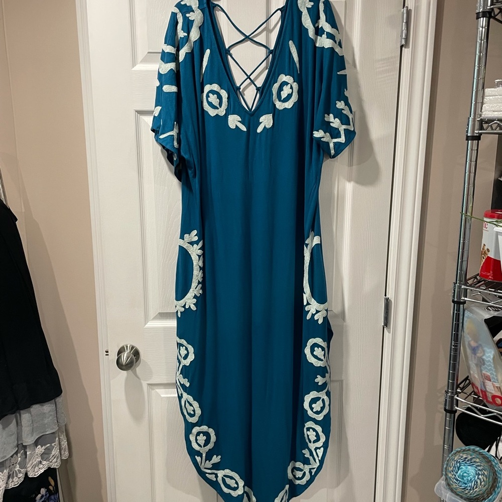 Blue Pattern Maxi Dress
